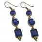 Riyo Blue Gold Plated Blue Sapphire CZ Earring yummy handmade jewellery designe