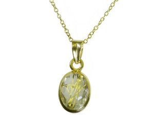 Riyo Multi Gold Plated Rutile Quartz CZ Pendant pretty-pretty beautiful handmade