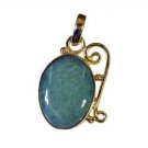 Riyogems Jasper 18.Kt Gold Platings Snow White Pendants L 1.5in Gppjas-40018