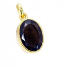 Riyogems Smoky Quartz Fine Gold Plated Peacock Pendant L 1.2in Gppsqu-76025