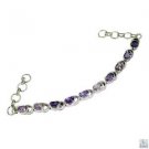 Riyo Amethyst Brushed Jewelry Ladies Chunky Silver Bracelet L 7.5in Sbraame-2019