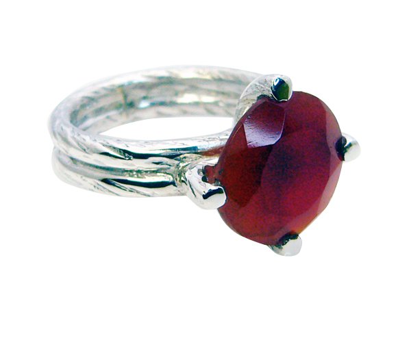 Riyo Red Onyx Silver Jewelry Wholesale India Friendship Ring Sz 10 Srron10-66003
