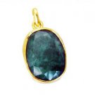 Riyogems Indi Emerald 18kt Y Gold Fashion Butterfly Pendant L 1.5in Gppiem-32028