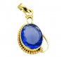 Riyogems Blue Sapphire Cz 18k Gold Plated Fashion Pendant L 1.5in Gppbscz-90024