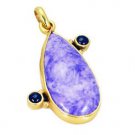 Riyogems Charolite 18-Kt Y Gold Plating Religious Pendants L 2in Gppjas-40012