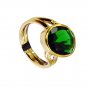 Emerald Cz 18-Kt Y Gold Plated Thumb Ring
