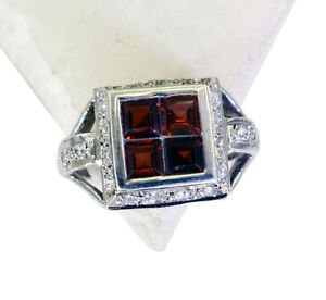 Riyo Red Garnet 925 Solid Sterling Silver Scratchresistant Ring Srgar60-26263