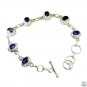 Riyo Amethyst Cheap Jewellery Silver Bangle Bracelet L 7.5in Sbraame-2030