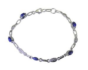 Riyo Blue 925 sterling silver Lapis Bracelet shapely handmade one of a kind jewe