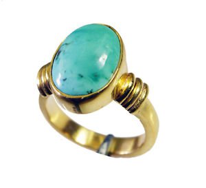 Riyo Turquoise 18kt Gold Plating Promise Ring Sz 6 Gprtur6-82126