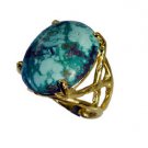 Riyo Turquoise 18kt Gold Platings Sports Ring Sz 6 Gprtur6-82185