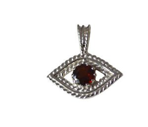 Riyo Red Garnet 925 Solid Sterling Silver Semi Translucent Pendant L 0.5in Spgar