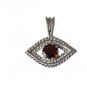 Riyo Red Garnet 925 Solid Sterling Silver Semi Translucent Pendant L 0.5in Spgar