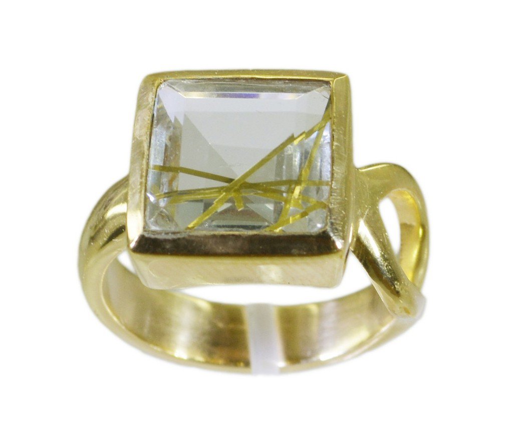 Riyo Multi Gold Plated Rutile Quartz CZ Ring refined high end jewelry store GPRR