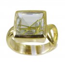 Riyo Multi Gold Plated Rutile Quartz CZ Ring refined high end jewelry store GPRR