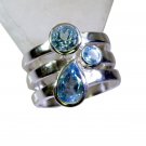 Riyo Blue Topaz Silver 925 Jewellery Sovereign Ring Sz 8 Srbto8-10084