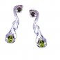 Riyo Peridot Personalized Silver Wedding Earring L 1.3in Seper-58046