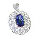 Riyo Blue Mystic Quartz Silver Jewelry Wholesale Silver Love Pendant L 2.5in Spb