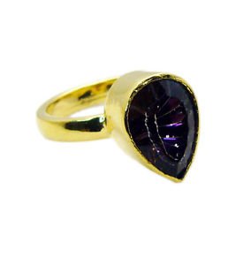 Riyo Mystic Quartz 18c Y Gold Plated Sovereign Ring Sz 8 Gprmqu8-54005