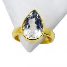 Riyo Green Amethyst 18k Y.G. Plated Engagement Ring Sz 8 Gprgam8-28056