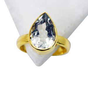 Riyo Green Amethyst 18k Y.G. Plated Engagement Ring Sz 8 Gprgam8-28056