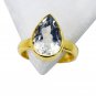 Riyo Green Amethyst 18k Y.G. Plated Engagement Ring Sz 8 Gprgam8-28056