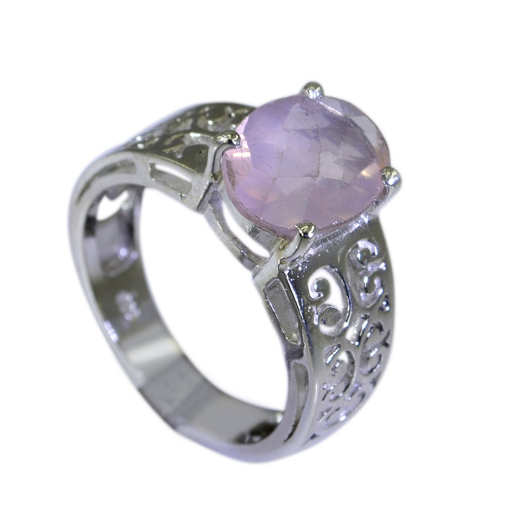 Riyo Rose Quartz Silver Pendant Jewellery Wedding Ring Sz 7 Srroq7-68012