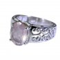 Riyo Rose Quartz Silver Pendant Jewellery Wedding Ring Sz 7 Srroq7-68012