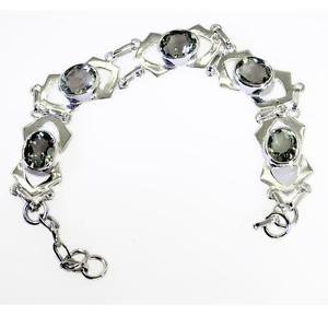 Riyo Green Amethyst Antique Indian Jewelry Brushed Silver Bracelet L 7.5in Sbrag