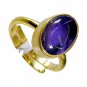 Amethyst Gold Plated India Thumb Ring
