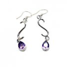 Riyo Amethyst Filigree Silver Jewelry Dangle Earring L 1.5in Seame-2048