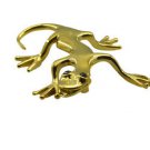 Riyogems Mix Multi Gemstone Copper 18kt Gold Plated Lizard Pendant L 2in Gppliz-