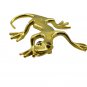 Riyogems Mix Multi Gemstone Copper 18kt Gold Plated Lizard Pendant L 2in Gppliz-