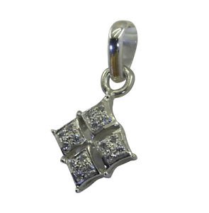Riyo CZ925 Solid Sterling Silver Dramatic Pendant L 0.5in Spwhcz-110041