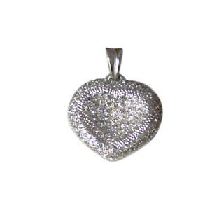 Riyo CZ925 Solid Sterling Silver Designer Pendant L 0.7in Spwhcz-110037