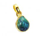 Riyogems Turquoise 18kt Y Gold Fashion Braided Pendant L 2.1in Gpptur-82060
