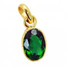 Riyogems Emerald Cz Gold Plated Fashion J-Hoop Pendant L 1.2in Gppemcz-96028