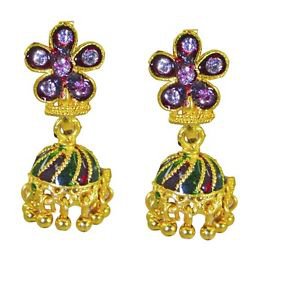Riyo Plain Gold Plated Plain Earring appealing handmade stone jewelry GPEJHU-120
