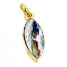 Riyogems Abalone Shell 18k Gold Plated Dragonfly Pendant L 1.5in Gppshe-72026