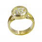 Riyo Multi Gold Plated Rutile Quartz CZ Ring nice healing gemstone jewelry GPRRQ