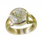Riyo Multi Gold Plated Rutile Quartz CZ Ring nice healing gemstone jewelry GPRRQ