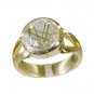 Riyo Multi Gold Plated Rutile Quartz CZ Ring nice healing gemstone jewelry GPRRQ