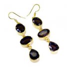 Riyogems Smoky Quartz Rhodium Plate Earring L 1.5in Gpesqu-76005