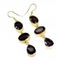 Riyogems Smoky Quartz Rhodium Plate Earring L 1.5in Gpesqu-76005
