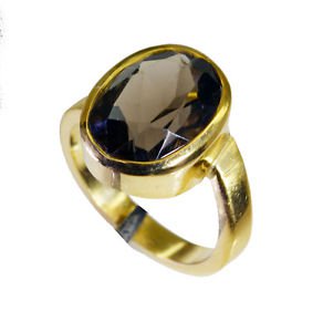 Riyo Smoky Quartz 18 Ct Gold Plating Friendship Ring Sz 7.5 Gprsqu7.5-76080