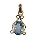 Riyogems Blue Topaz Cz Plated Gold Jewelry Claddagh Pendant L 1in Gppbtcz-92011