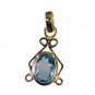 Riyogems Blue Topaz Cz Plated Gold Jewelry Claddagh Pendant L 1in Gppbtcz-92011