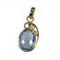 Riyogems Blue Topaz Cz Gold Plated Jewellery Crossover Pendant L 1in Gppbtcz-920