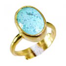 Riyo Turquoise Gold Plated Jewelry Guard Ring Sz 6 Gprtur6-82013