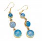 Riyogems Aqua Chalcedony Indian Gold Plate Chandelier Earrings L 2.5in Gpeach-40